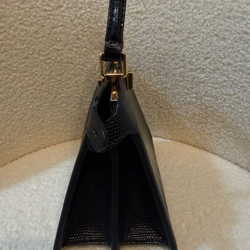 Fendi Peekaboo Petit黑金蜥蜴-4