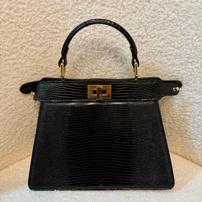 Fendi Peekaboo Petit黑金蜥蜴-1