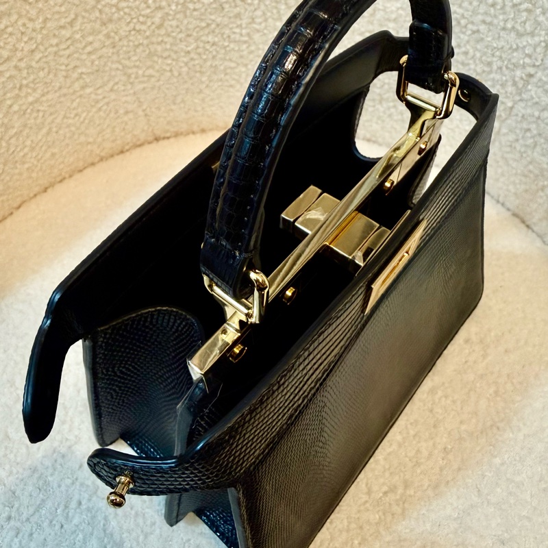 Fendi Peekaboo Petit黑金蜥蜴-5