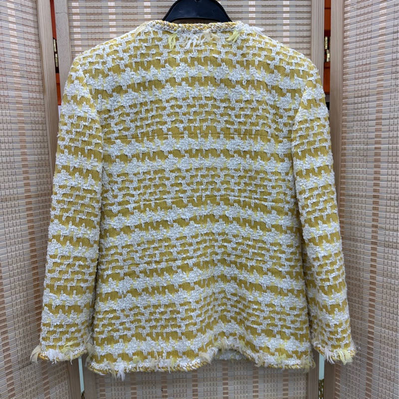 Chanel 香奈兒 瀑布系列黃色流蘇碎花外套34碼-1