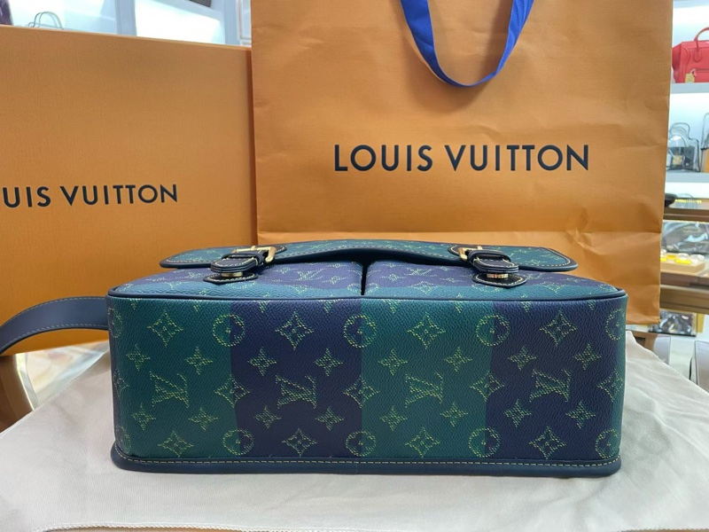 LV sacoche satchel messenger印花金屬菲董郵差包 新款常青藤學院風配色膠囊系列 尺寸約33*12*24cm-5