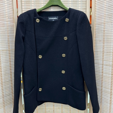 Chanel 香奈兒 19A埃及系列雙排扣黑金外套 42碼