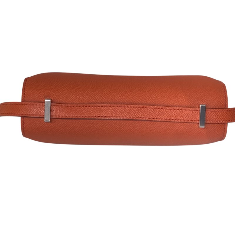 HERMES 愛馬仕 CONSTANCE19肩背包 EPSOM皮革 橘色 銀扣-10