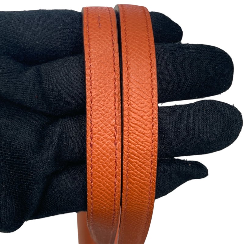 HERMES 愛馬仕 CONSTANCE19肩背包 EPSOM皮革 橘色 銀扣-11