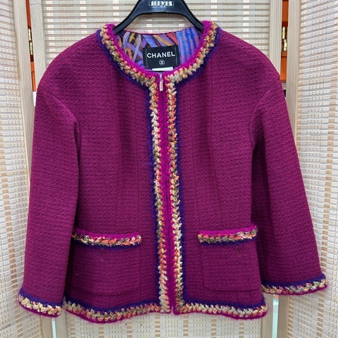 Chanel 香奈兒 莓果羊毛小外套 36碼