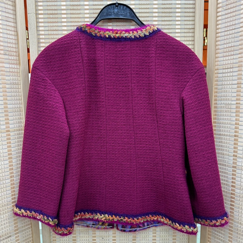 Chanel 香奈兒 莓果羊毛小外套 36碼-1