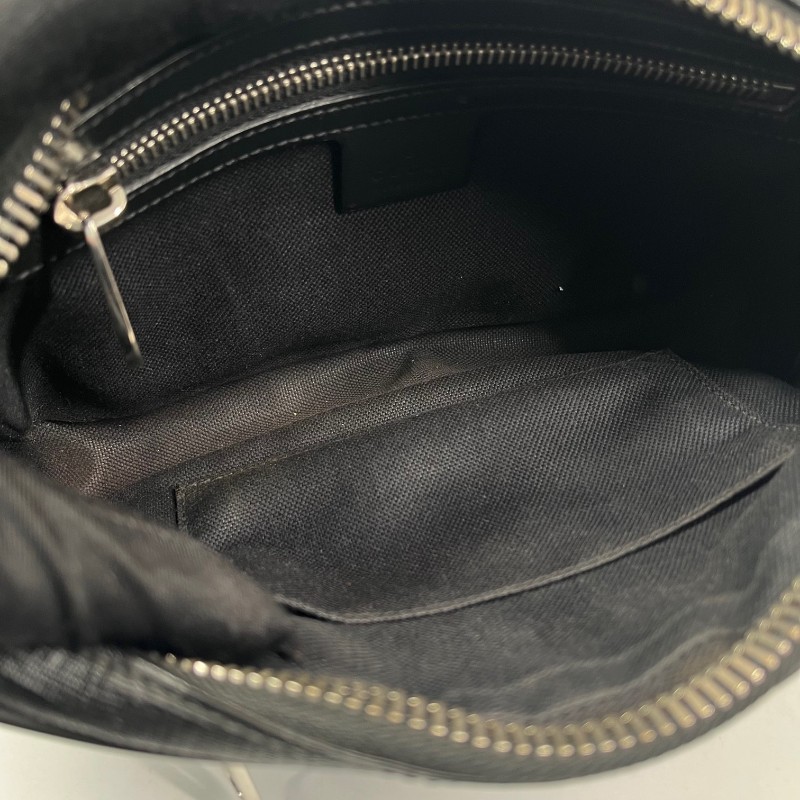 GUCCI古馳 老花Logo徽標條紋織帶肩帶 帆布拼皮革 胸包單肩腰包 時尚耐看 經典百搭-11