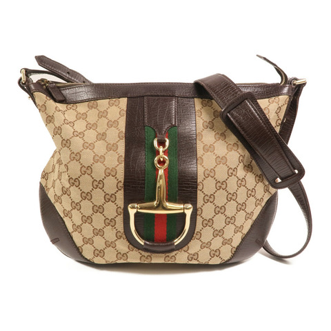 GUCCI 帆布Shoulder Bag金扣肩背袋