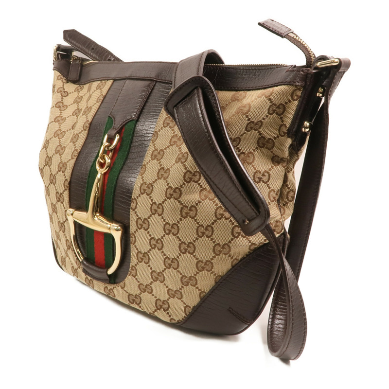 GUCCI 帆布Shoulder Bag金扣肩背袋-2