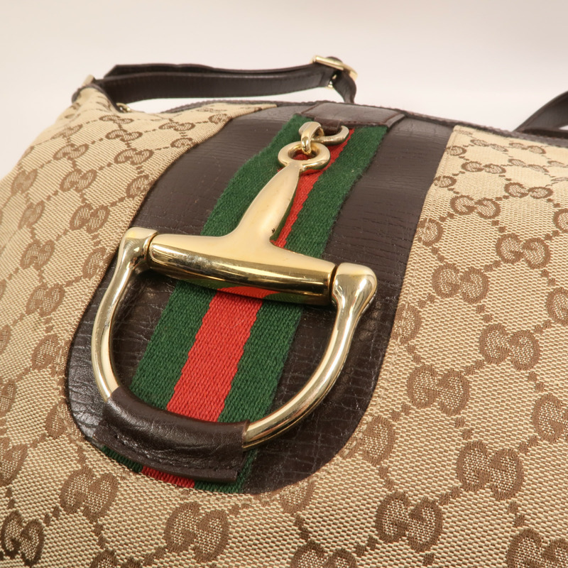 GUCCI 帆布Shoulder Bag金扣肩背袋-9