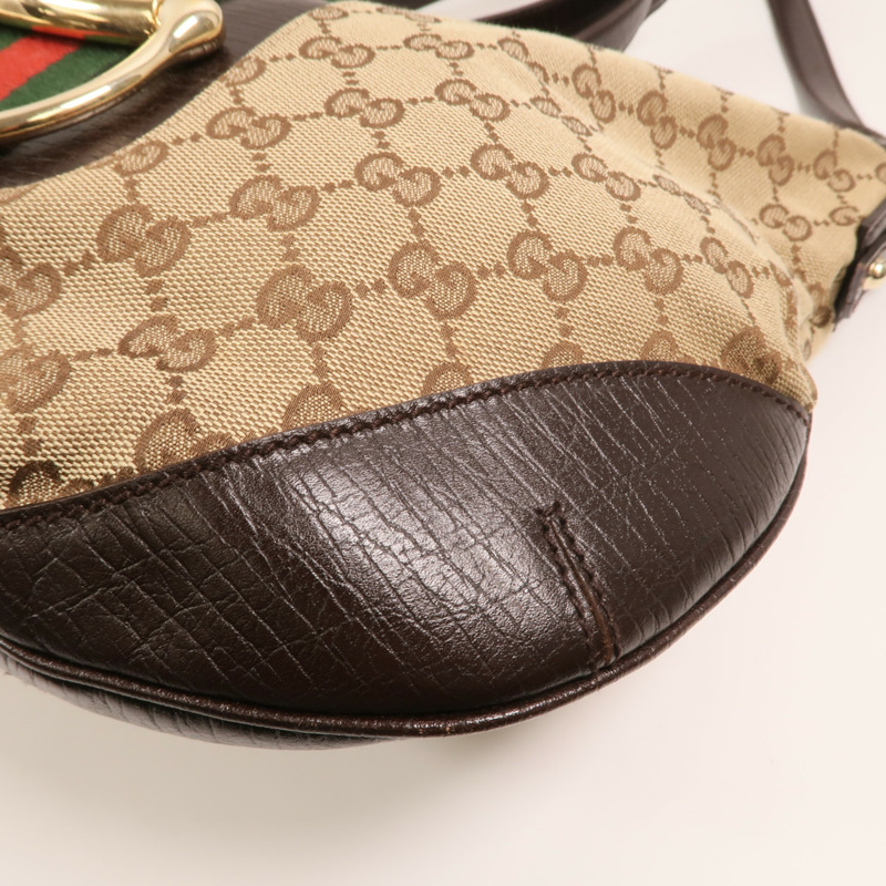GUCCI 帆布Shoulder Bag金扣肩背袋-10