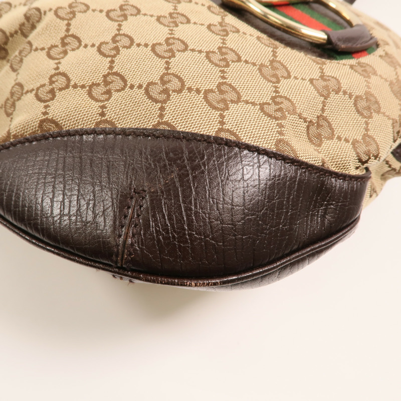 GUCCI 帆布Shoulder Bag金扣肩背袋-11