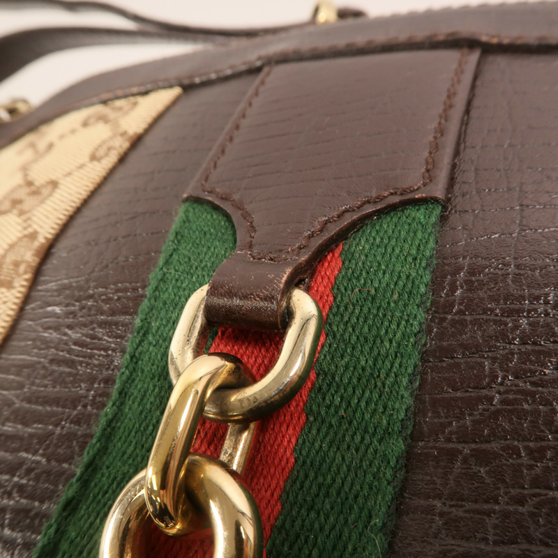 GUCCI 帆布Shoulder Bag金扣肩背袋-14