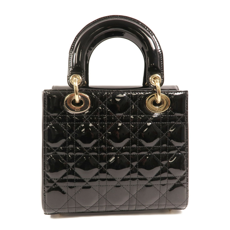 Dior 漆皮皮革Lady Dior Small金扣手挽袋-1