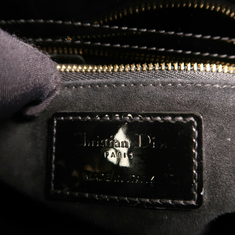 Dior 漆皮皮革Lady Dior Small金扣手挽袋-5