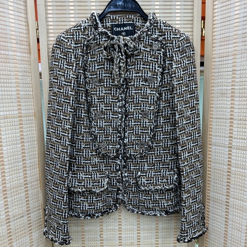 Chanel香奈兒達拉斯西部牛仔蝴蝶結星星扣秀款外套 絕美馬賽克 34碼