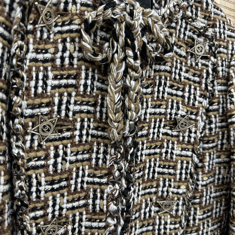 Chanel香奈兒達拉斯西部牛仔蝴蝶結星星扣秀款外套 絕美馬賽克 34碼-2