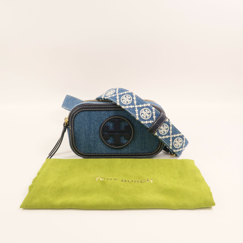 Tory Burch 牛仔布Camera Bag金扣肩背袋-8