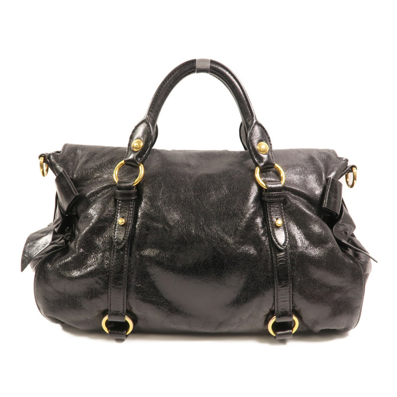 Miu Miu 牛皮皮革2 Way Bag金扣手挽肩背兩用袋-1