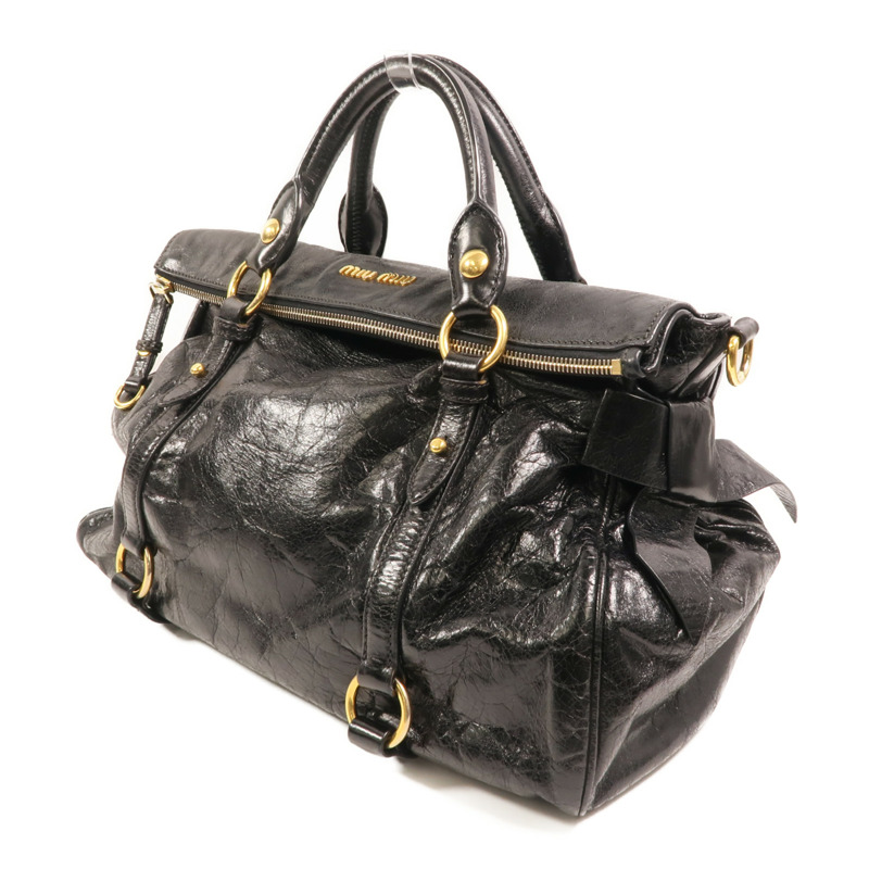 Miu Miu 牛皮皮革2 Way Bag金扣手挽肩背兩用袋-2