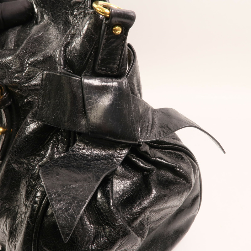 Miu Miu 牛皮皮革2 Way Bag金扣手挽肩背兩用袋-9