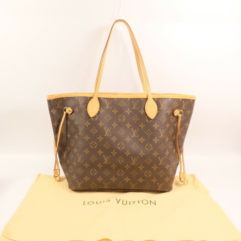 LOUIS VUITTON Monogram Neverfull MM金扣手挽袋-8