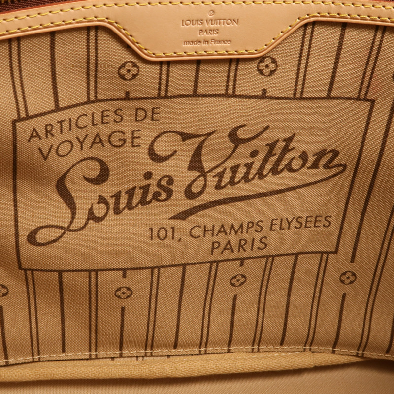 LOUIS VUITTON Monogram Neverfull MM金扣手挽袋-9