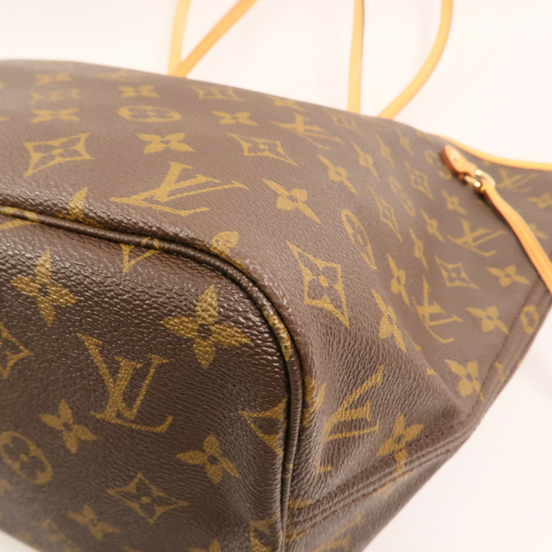 LOUIS VUITTON Monogram Neverfull MM金扣手挽袋-11