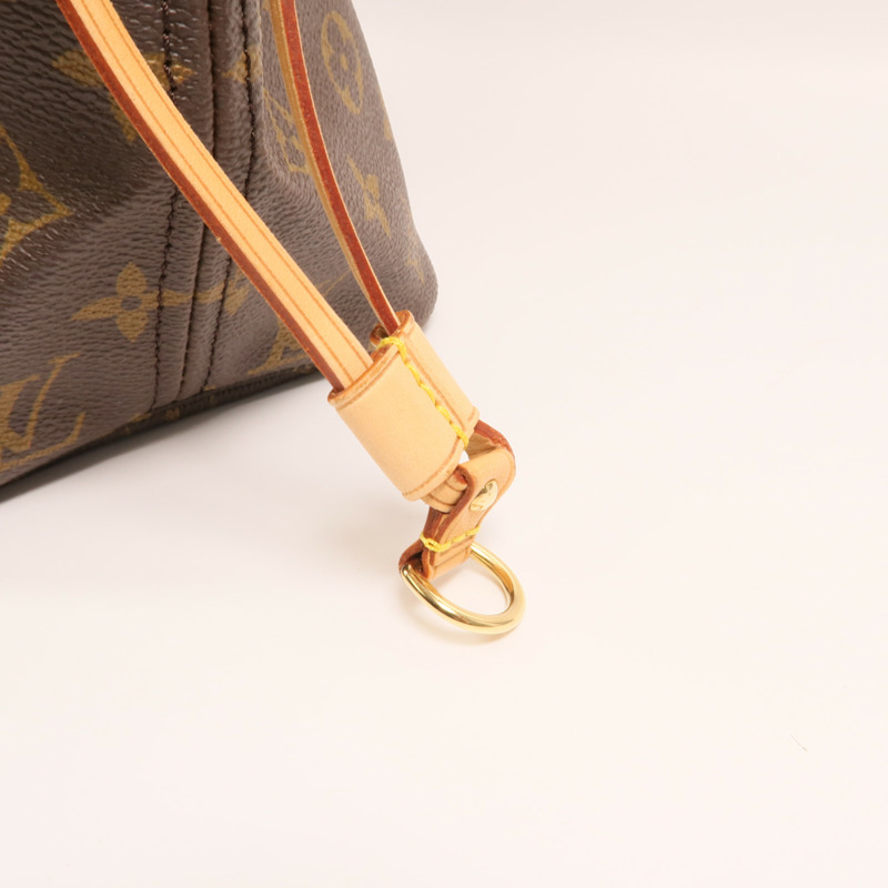 LOUIS VUITTON Monogram Neverfull MM金扣手挽袋-15