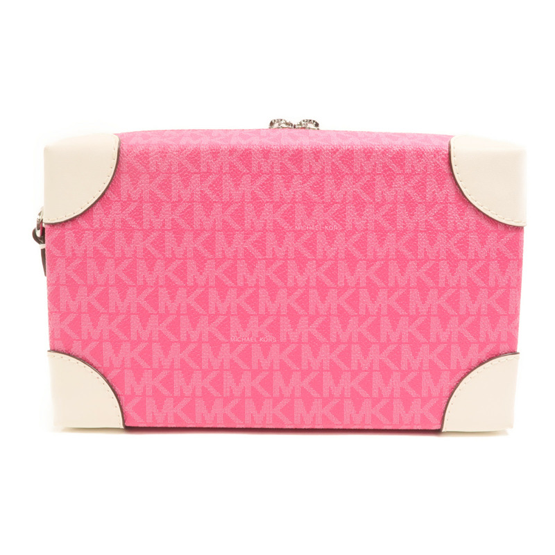 Michael Kors 塗層帆布Jeanie Small Embellished Signature銀扣肩背袋-1