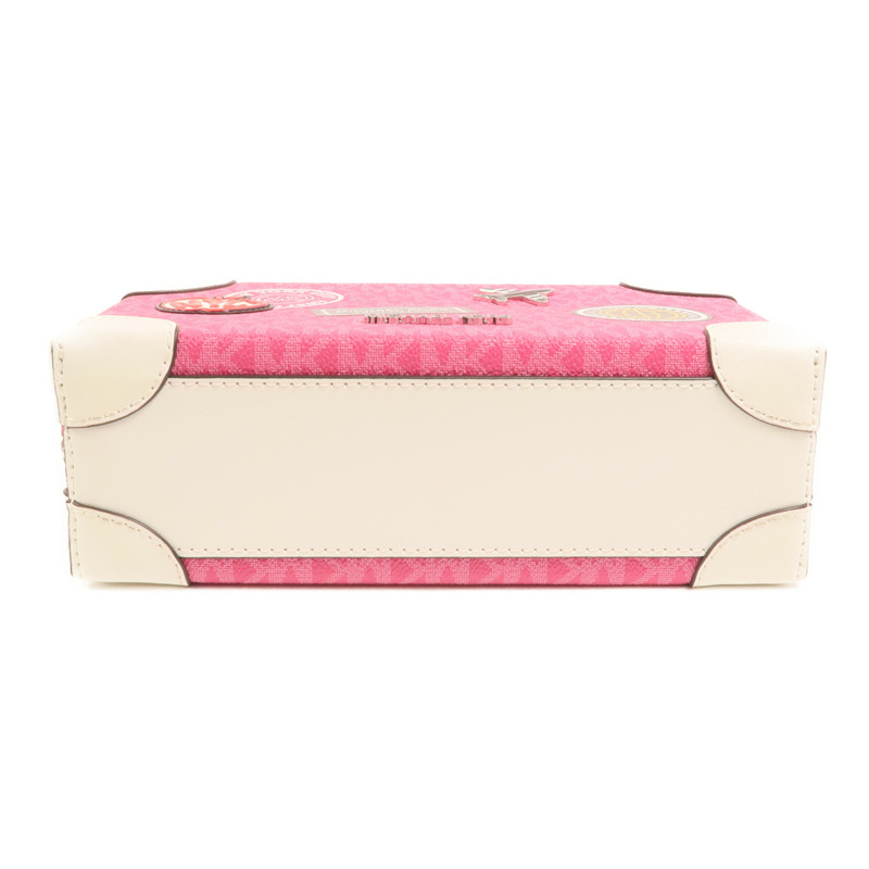 Michael Kors 塗層帆布Jeanie Small Embellished Signature銀扣肩背袋-3