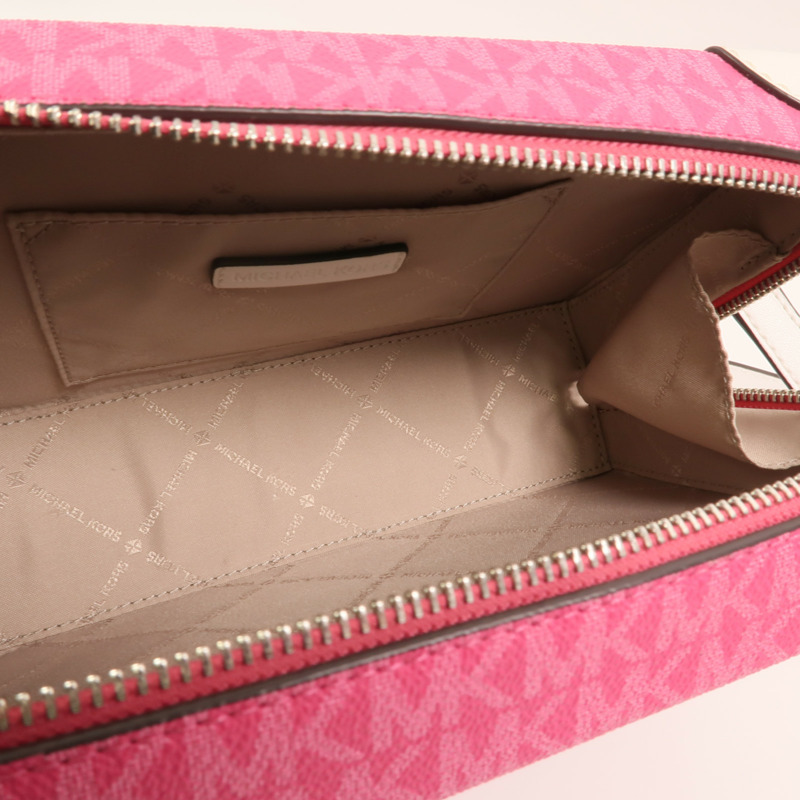 Michael Kors 塗層帆布Jeanie Small Embellished Signature銀扣肩背袋-4