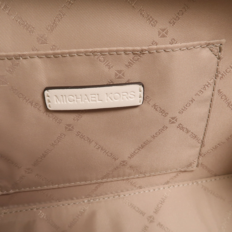 Michael Kors 塗層帆布Jeanie Small Embellished Signature銀扣肩背袋-5