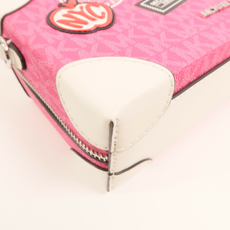 Michael Kors 塗層帆布Jeanie Small Embellished Signature銀扣肩背袋-9