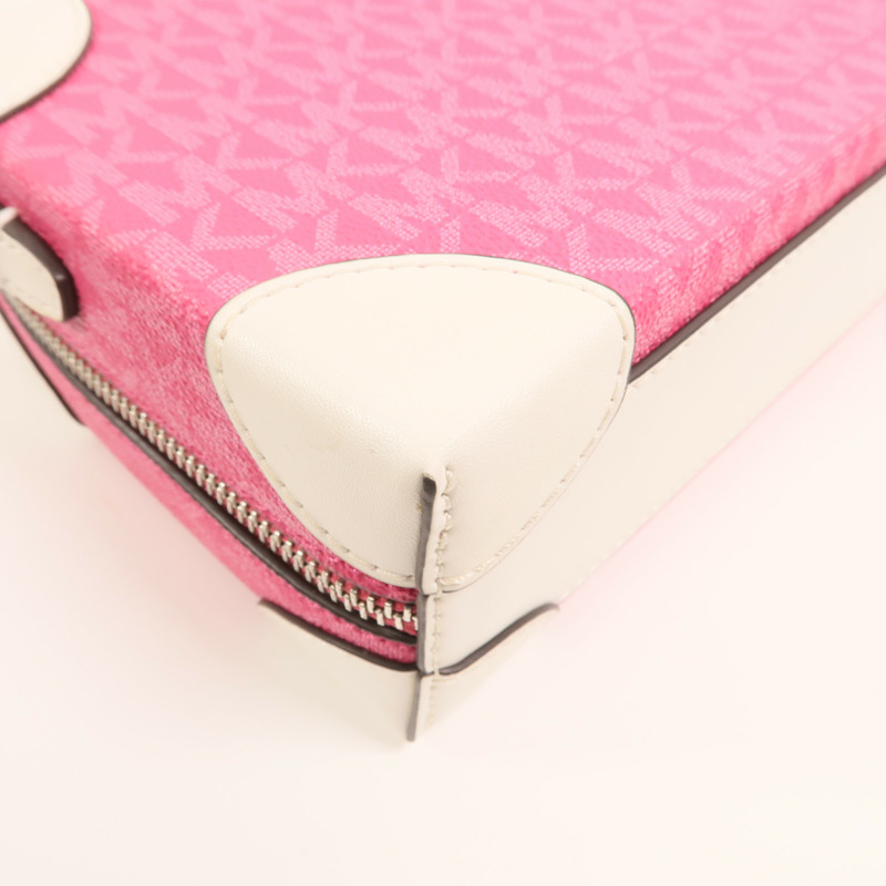 Michael Kors 塗層帆布Jeanie Small Embellished Signature銀扣肩背袋-11