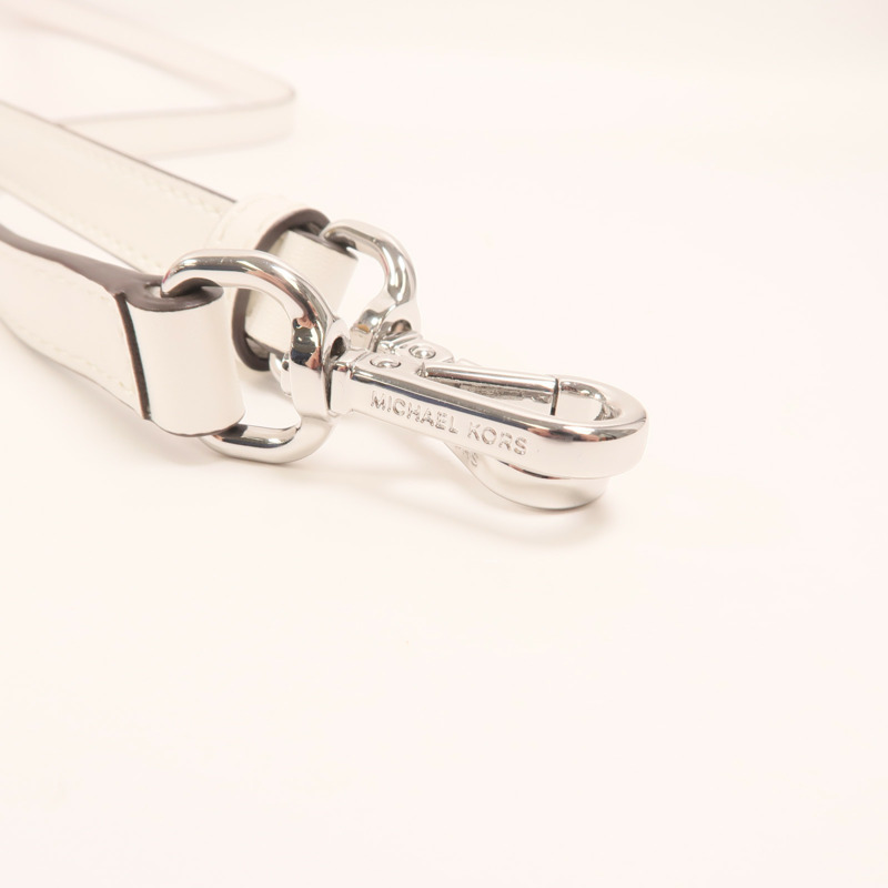 Michael Kors 塗層帆布Jeanie Small Embellished Signature銀扣肩背袋-14