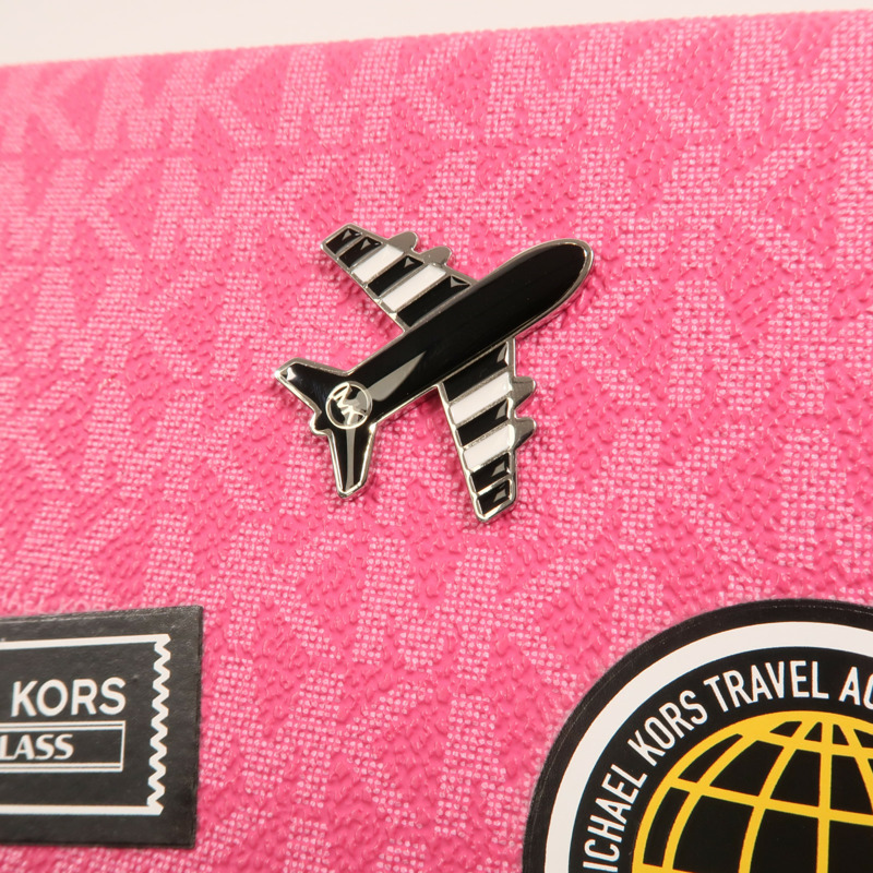 Michael Kors 塗層帆布Jeanie Small Embellished Signature銀扣肩背袋-15
