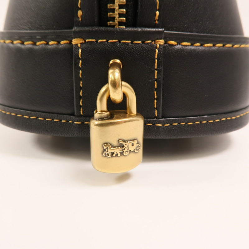 COACH 牛皮皮革Revel Bag金扣手挽肩背兩用袋-10