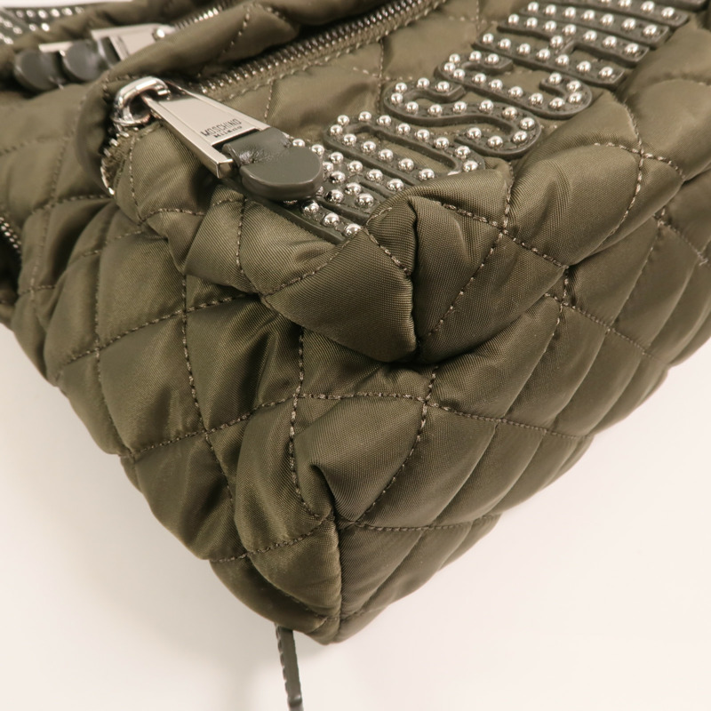 MOSCHINO 尼龍Backpack銀扣背包-9