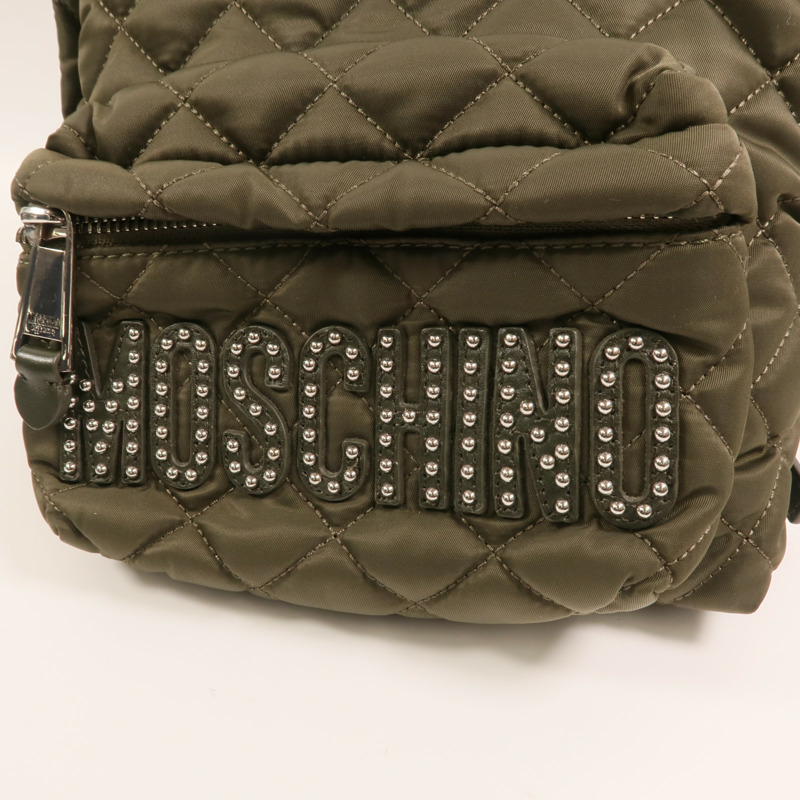MOSCHINO 尼龍Backpack銀扣背包-12