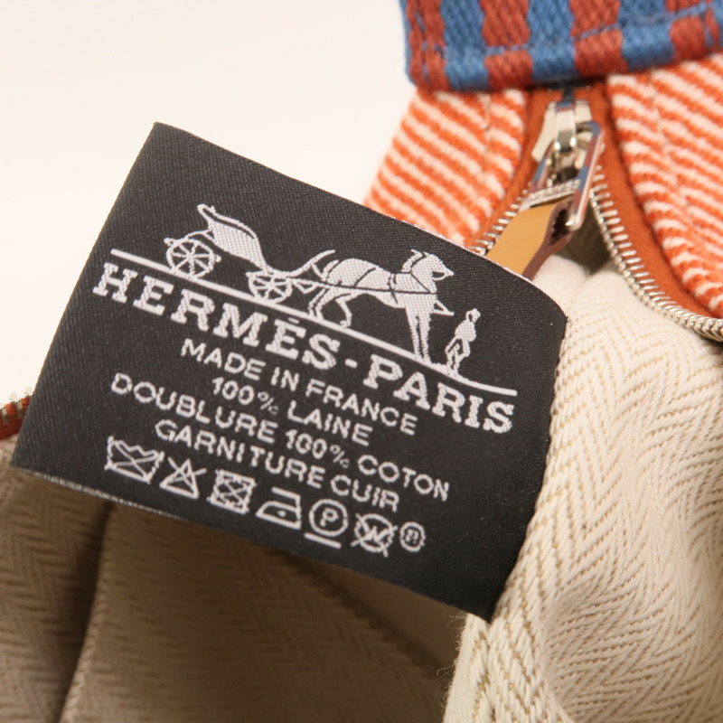 HERMES 帆布Bride A Brac PM銀扣手挽袋-5