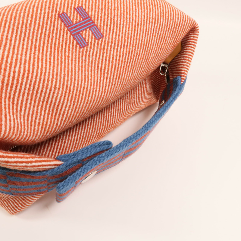 HERMES 帆布Bride A Brac PM銀扣手挽袋-7