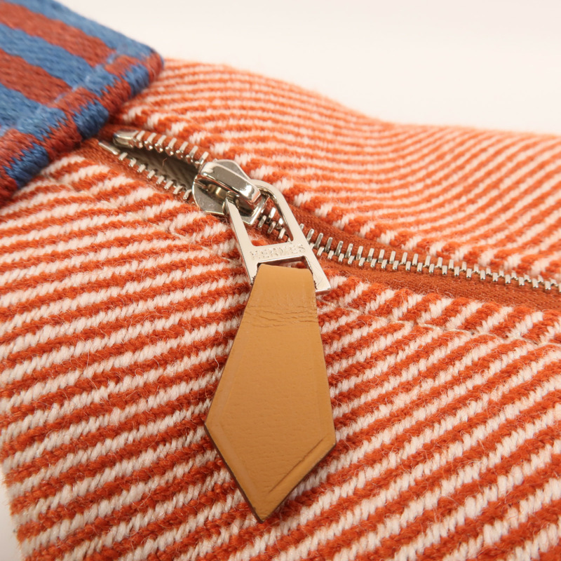 HERMES 帆布Bride A Brac PM銀扣手挽袋-9