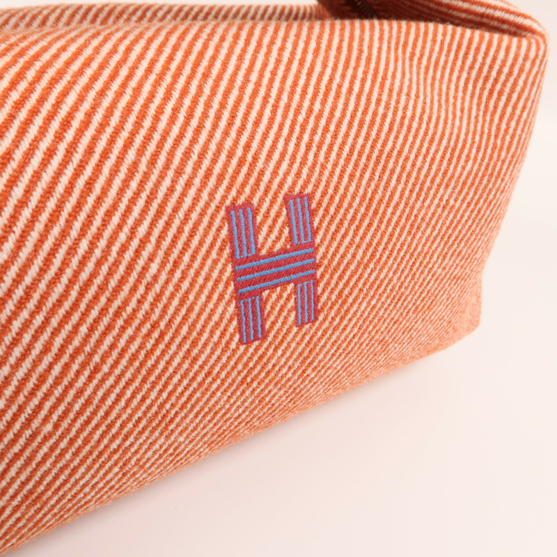 HERMES 帆布Bride A Brac PM銀扣手挽袋-10