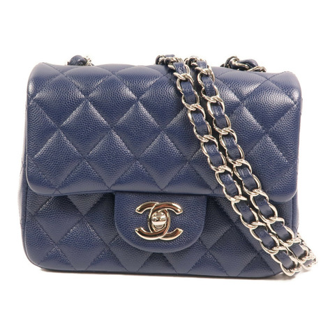 CHANEL 牛皮皮革Classic 17銀扣鏈帶肩背袋