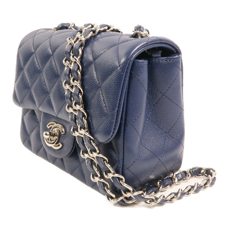 CHANEL 牛皮皮革Classic 17銀扣鏈帶肩背袋-2