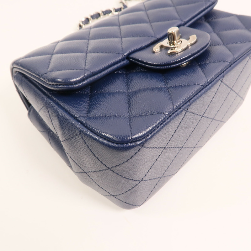 CHANEL 牛皮皮革Classic 17銀扣鏈帶肩背袋-11