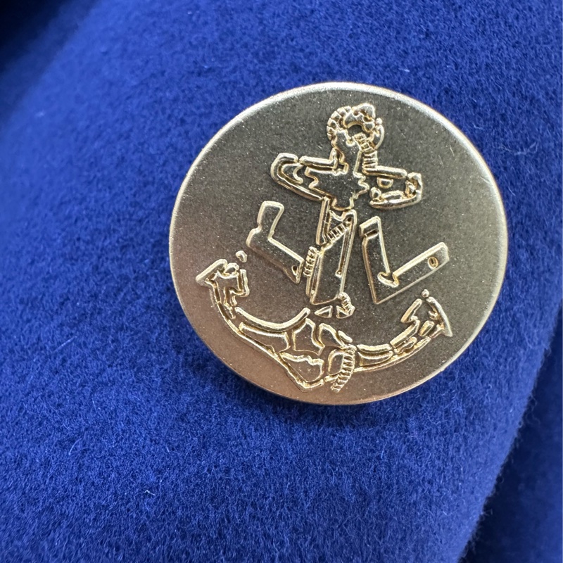 LV/ LouisVuitton海軍藍羊絨大衣 36碼 布魯士蘭藏青色 短款 厚實洋氣-4