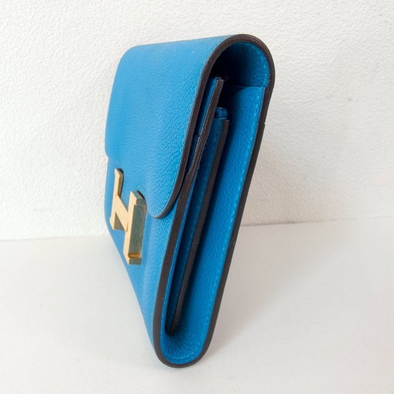 愛馬仕/Hermes Constance Slim皮夾 藍色 牛皮  尺寸:13x11x3.8cm-2