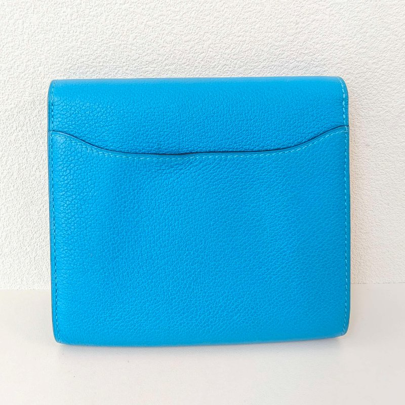 愛馬仕/Hermes Constance Slim皮夾 藍色 牛皮  尺寸:13x11x3.8cm-3